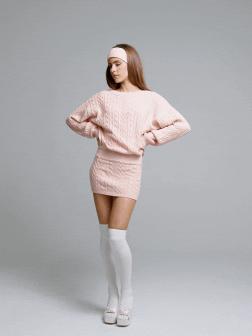 Kendall Knit Dress: Peach Knit Dress for Brunch | Nana Jacqueline