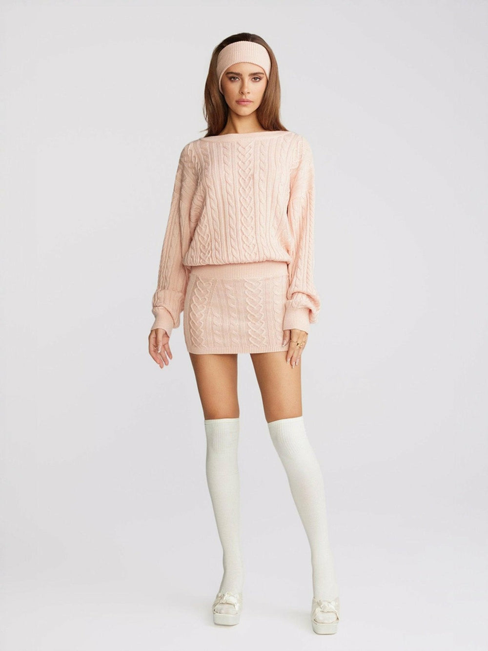 Kendall Knit Dress: Peach Knit Dress for Brunch | Nana Jacqueline