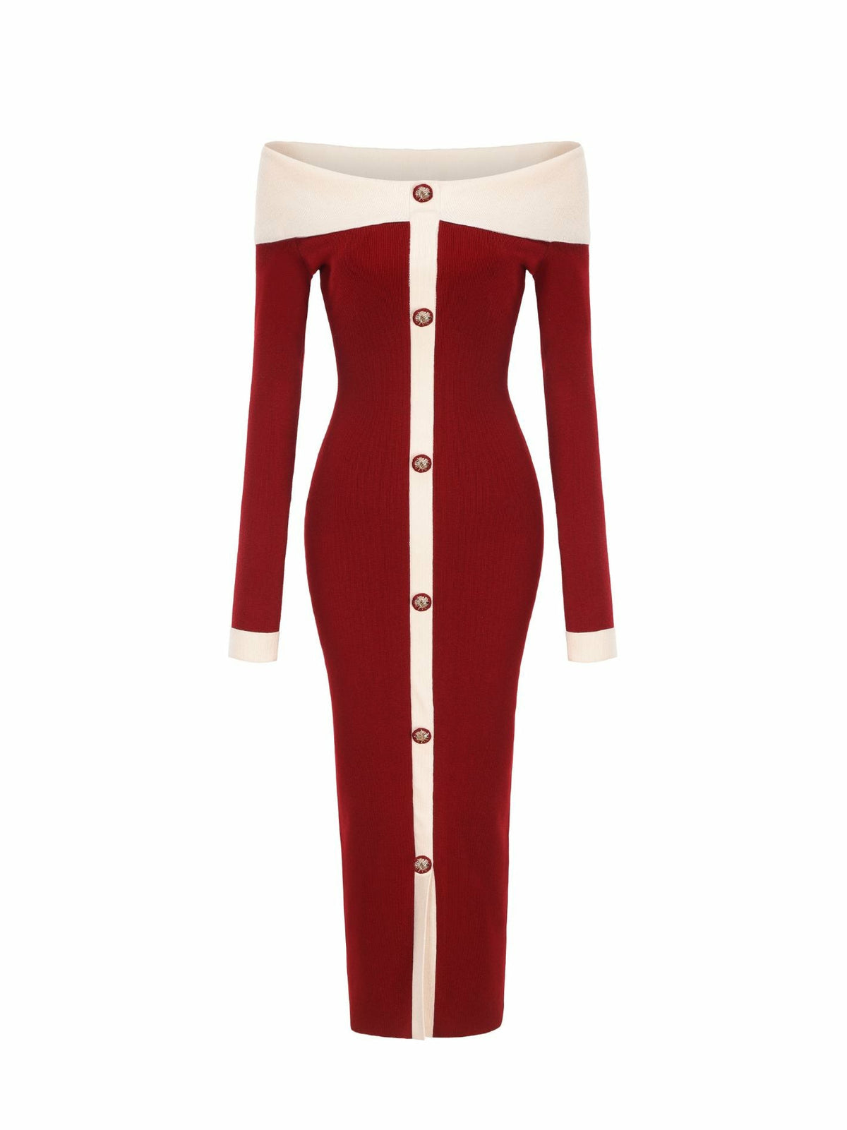 Annie Knit Dress: Red Midi Dress for Date Night | Nana Jacqueline