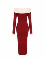 Annie Knit Dress: Red Midi Dress for Date Night | Nana Jacqueline