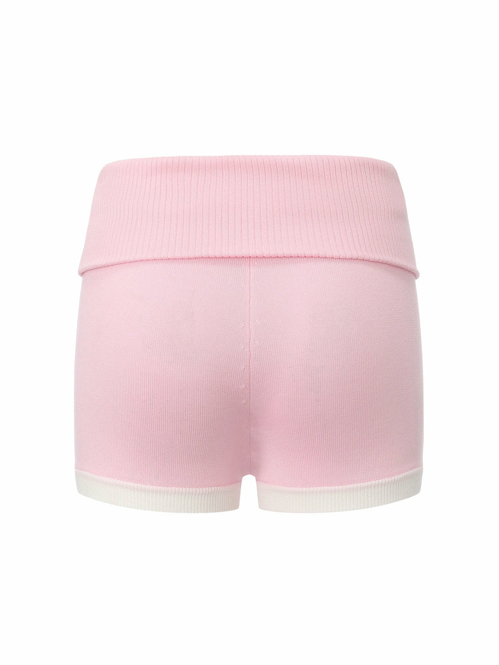 Pink Fold-Over Waist Knit Shorts | Nana Jacqueline