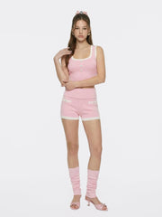 Pink Fold-Over Waist Knit Shorts | Nana Jacqueline