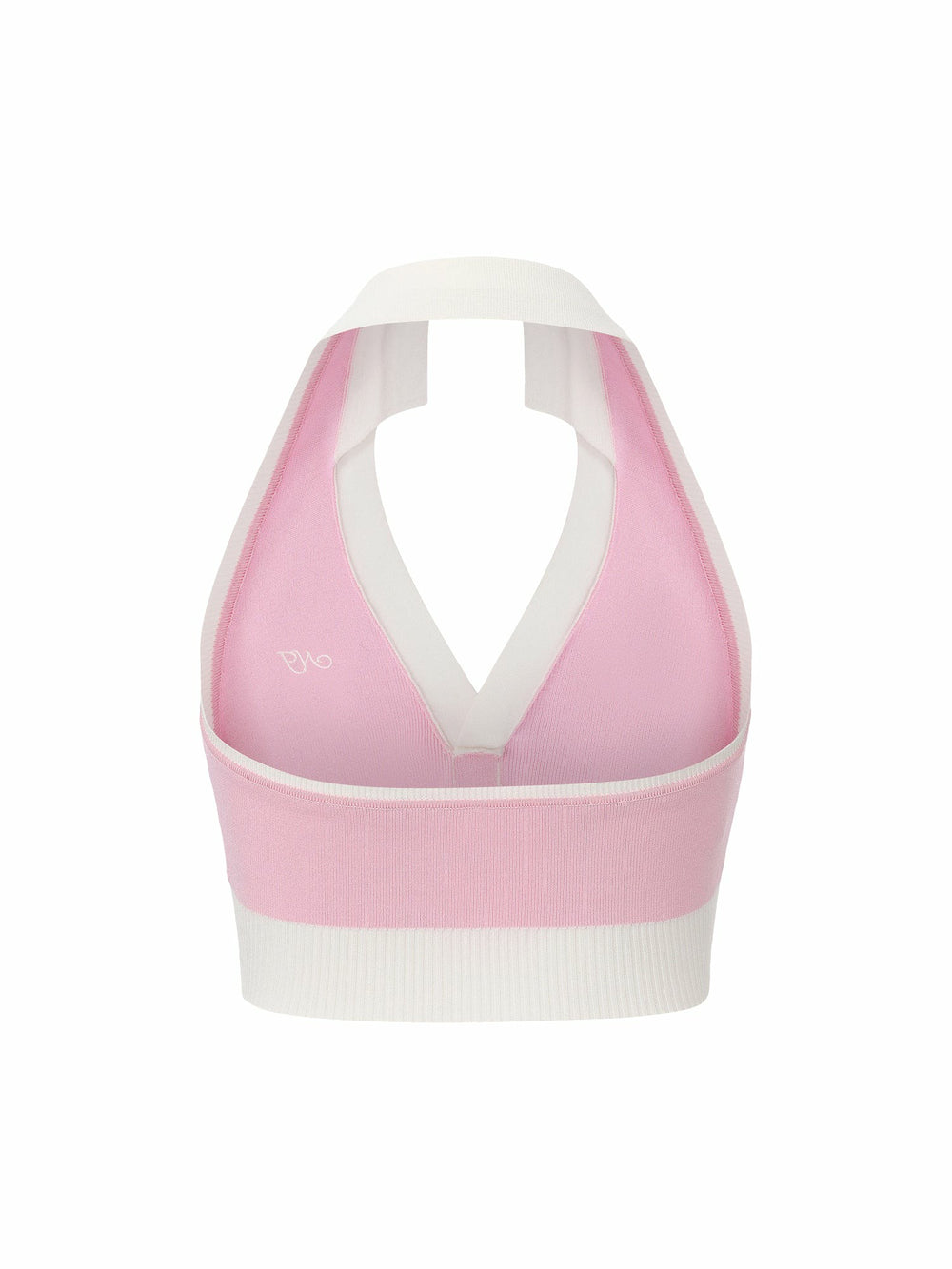Pink Contrast Halter Knit Top | Nana Jacqueline