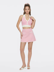 Pink Contrast A-Line Skirt | Nana Jacqueline