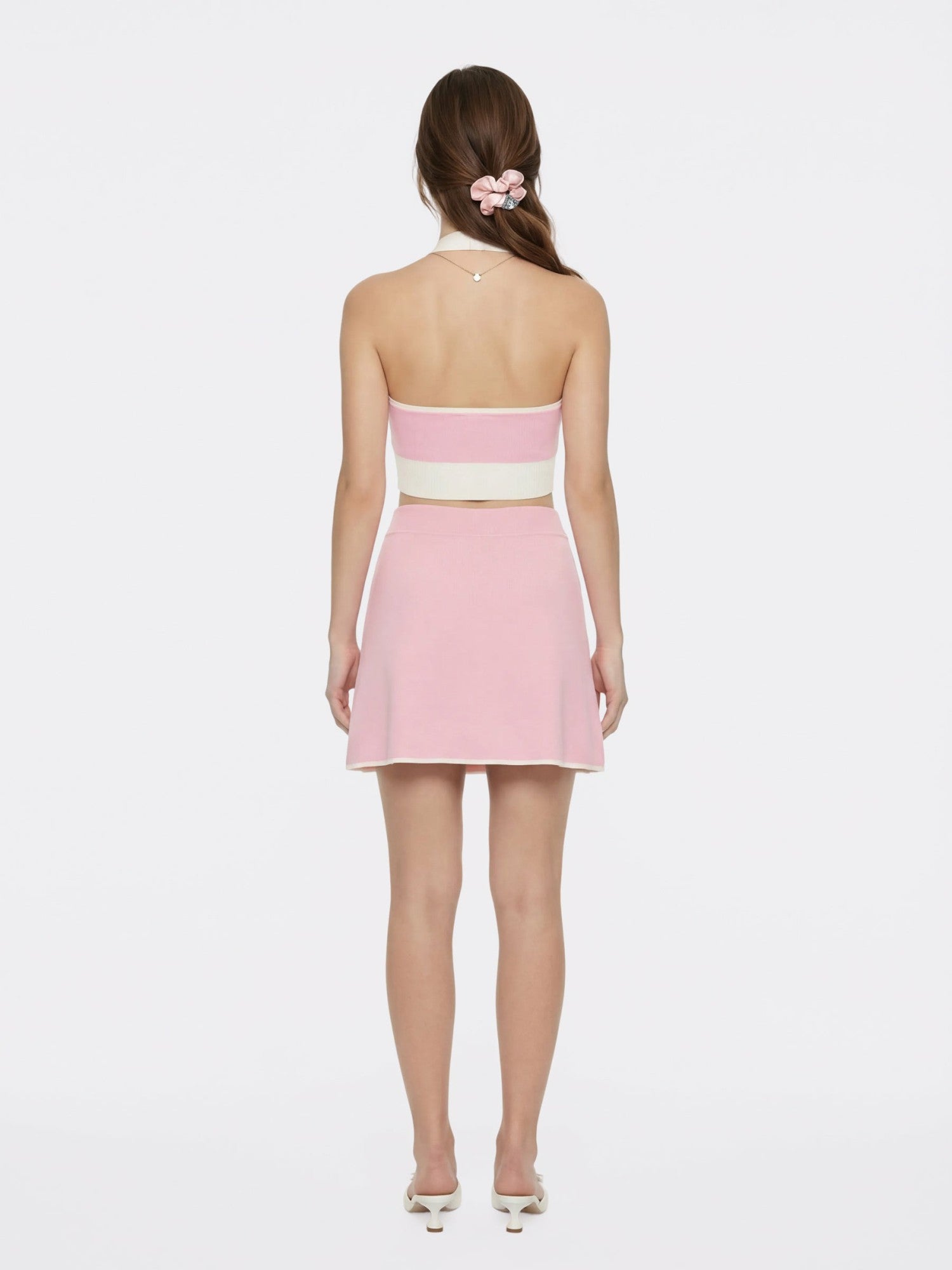 Pink Contrast A-Line Skirt | Nana Jacqueline