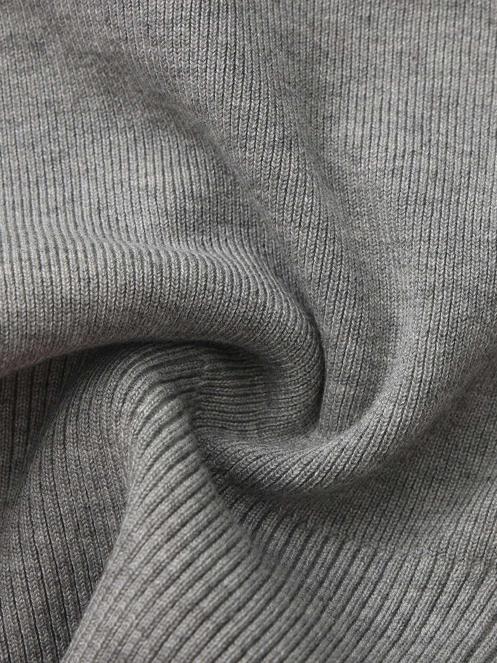 Grey Contrast-Trim Knit Top with Pearl Buttons | Nana Jacqueline
