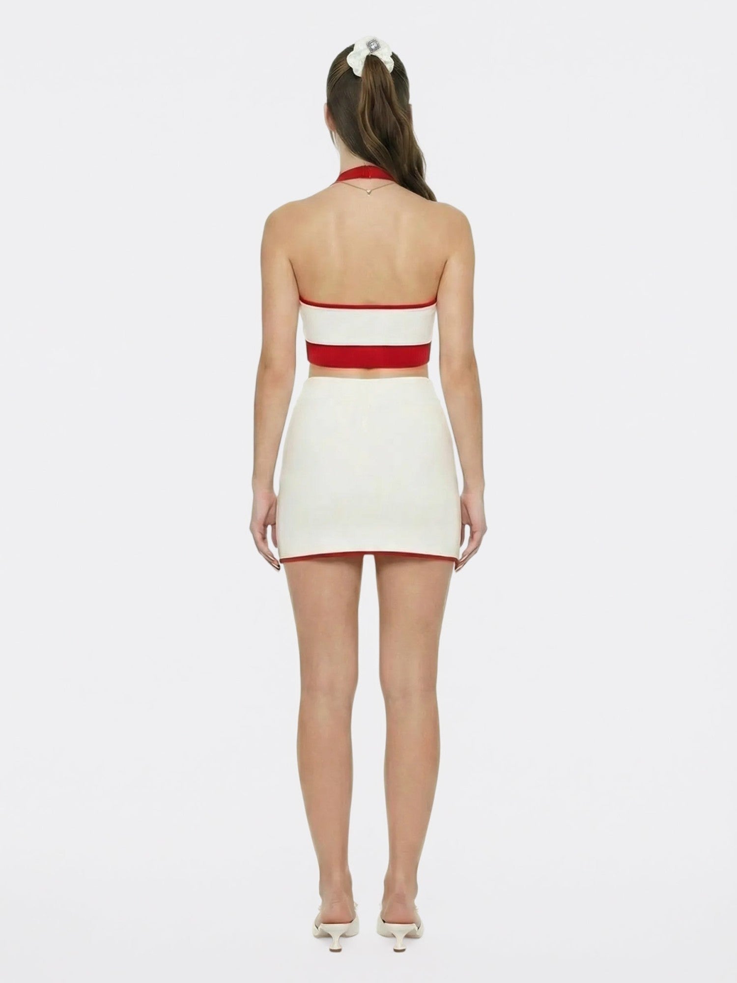 White Contrast A-Line Skirt | Nana Jacqueline