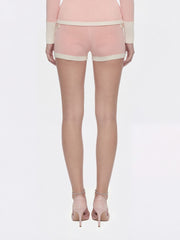 Colette Contrast Knit Blush Pink Lounge Shorts | Nana Jacqueline