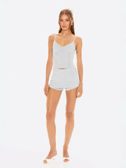 Carrie Shorts: Blue Knit Shorts for Resort Brunch | Nana Jacqueline