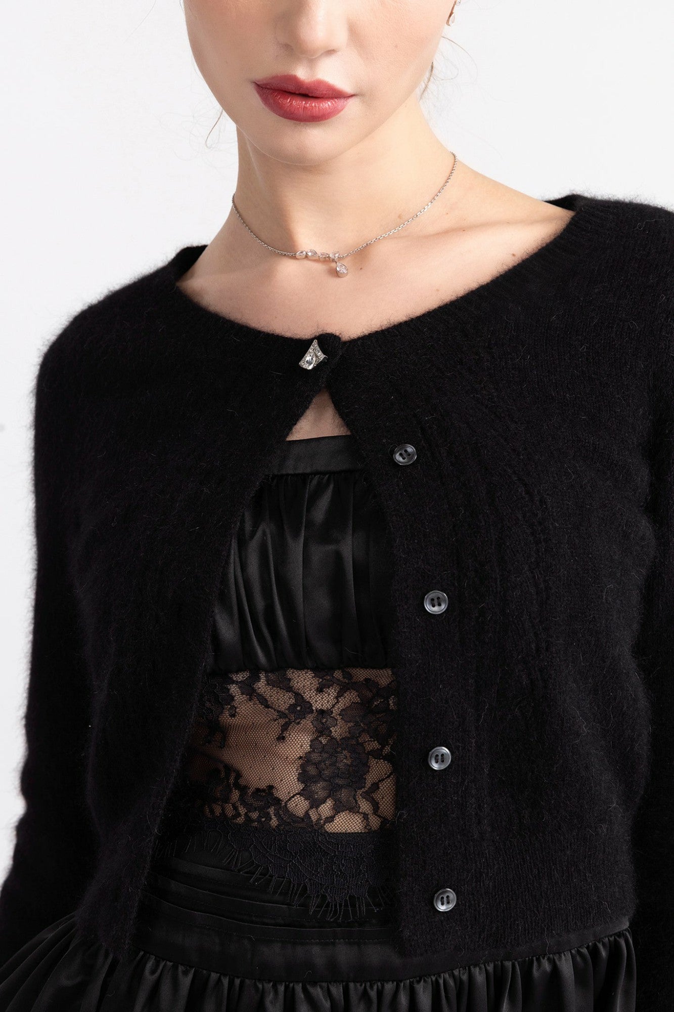 Mirabelle Knitted Cardigan: Black Cardigan for Brunch | Nana Jacqueline