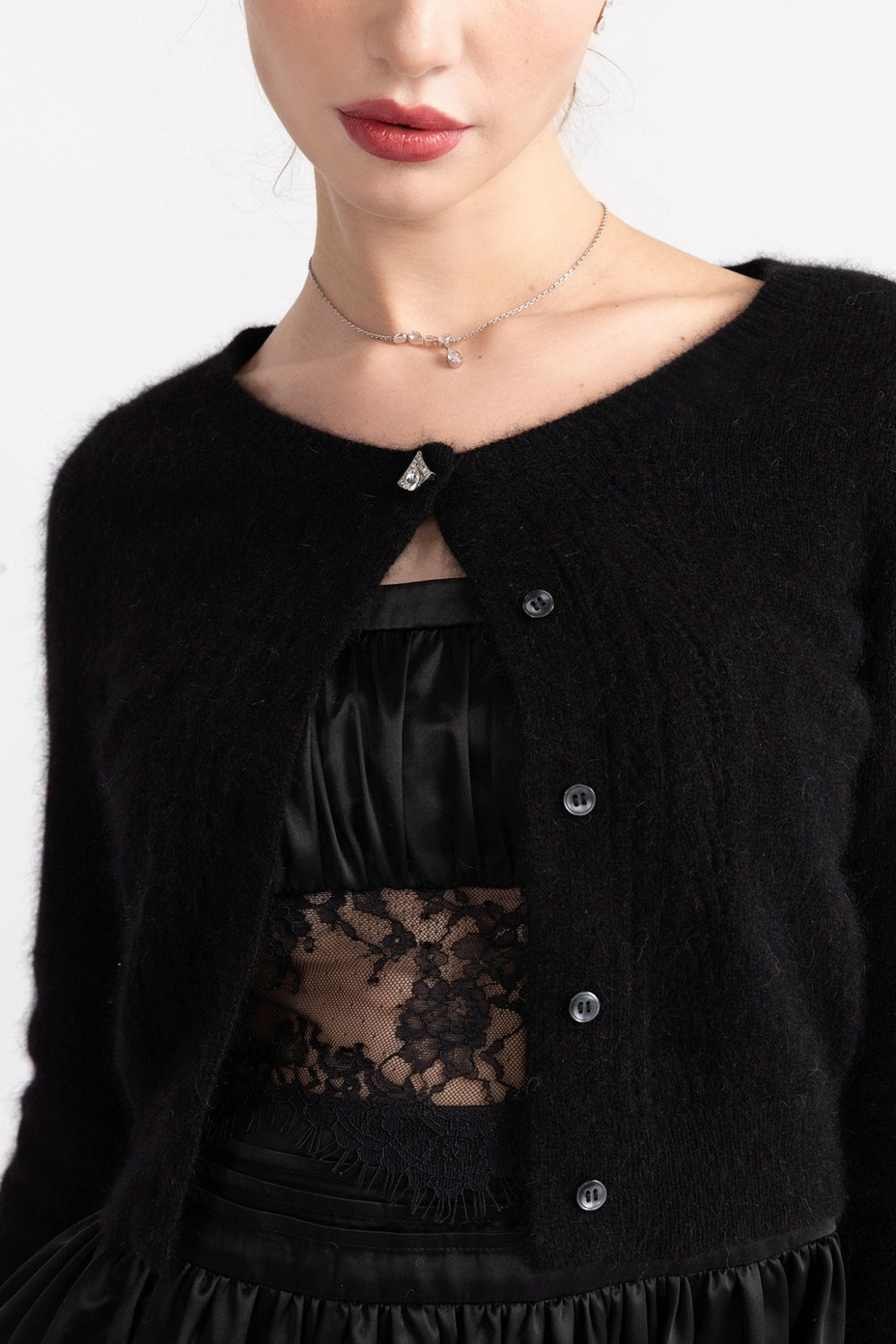 Mirabelle Knitted Cardigan: Black Cardigan for Brunch | Nana Jacqueline