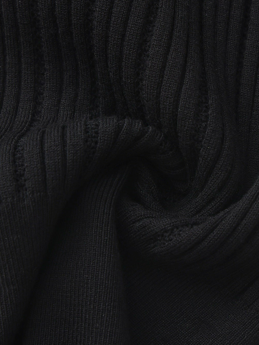 Claudette Contrast Collar Rib Knit Black Top | Nana Jacqueline