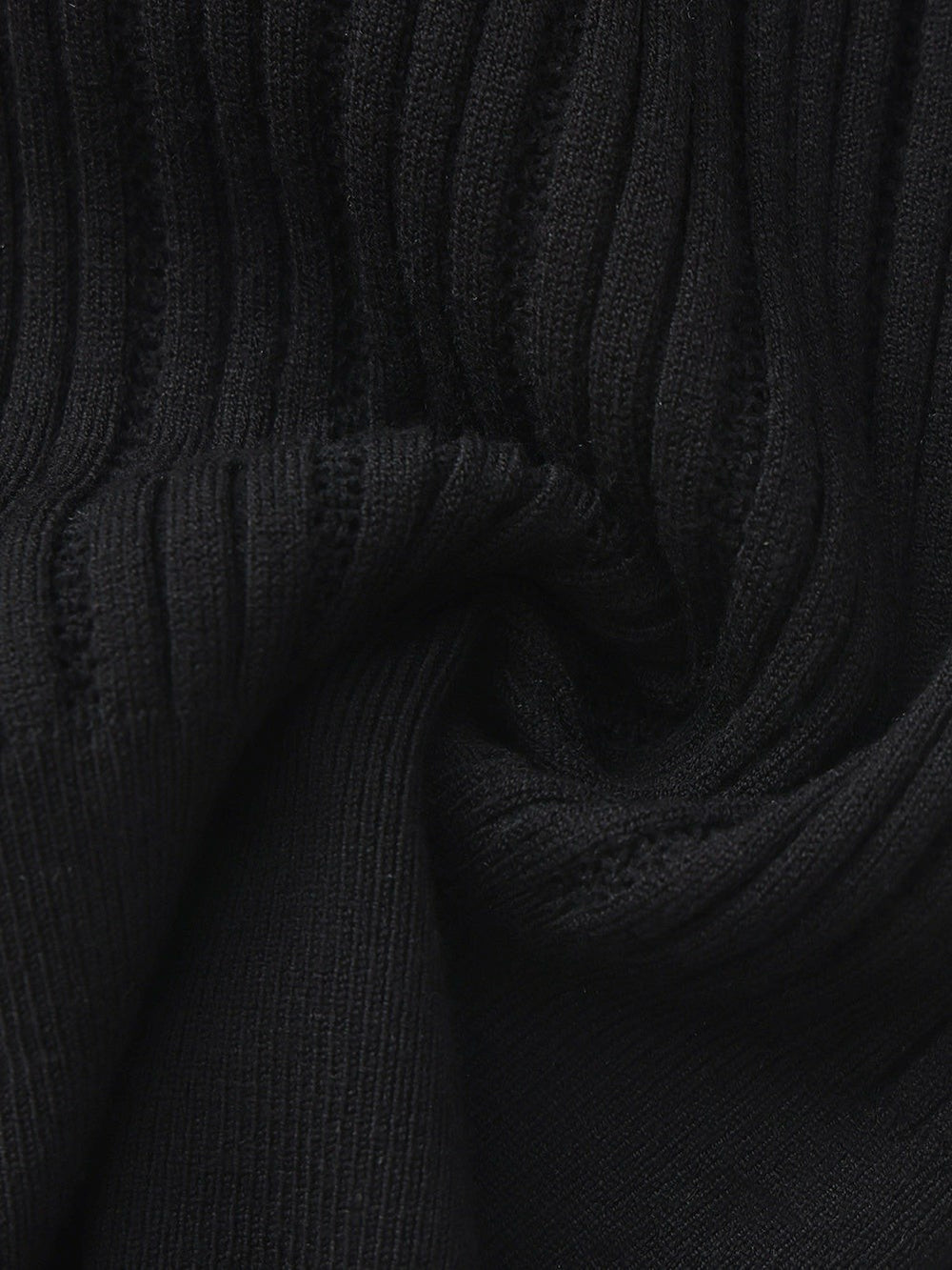 Claudette Contrast Collar Rib Knit Black Top | Nana Jacqueline