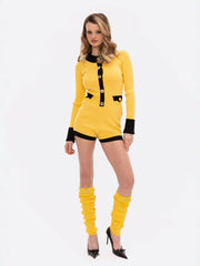 Matilda Knit Jumpsuit: Yellow Knit Jumpsuit for Resort Brunch | Nana Jacqueline