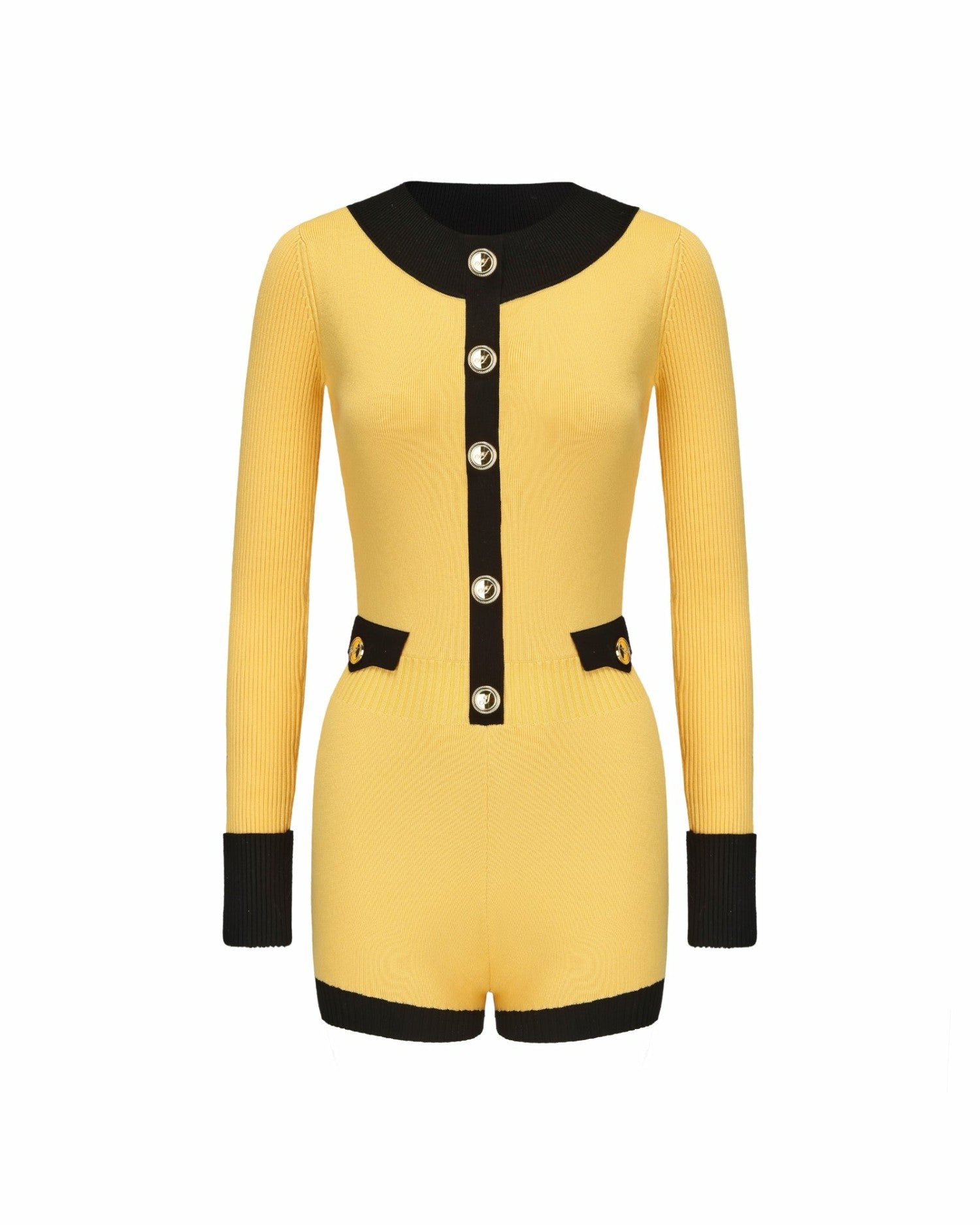 Matilda Knit Jumpsuit: Yellow Knit Jumpsuit for Resort Brunch | Nana Jacqueline