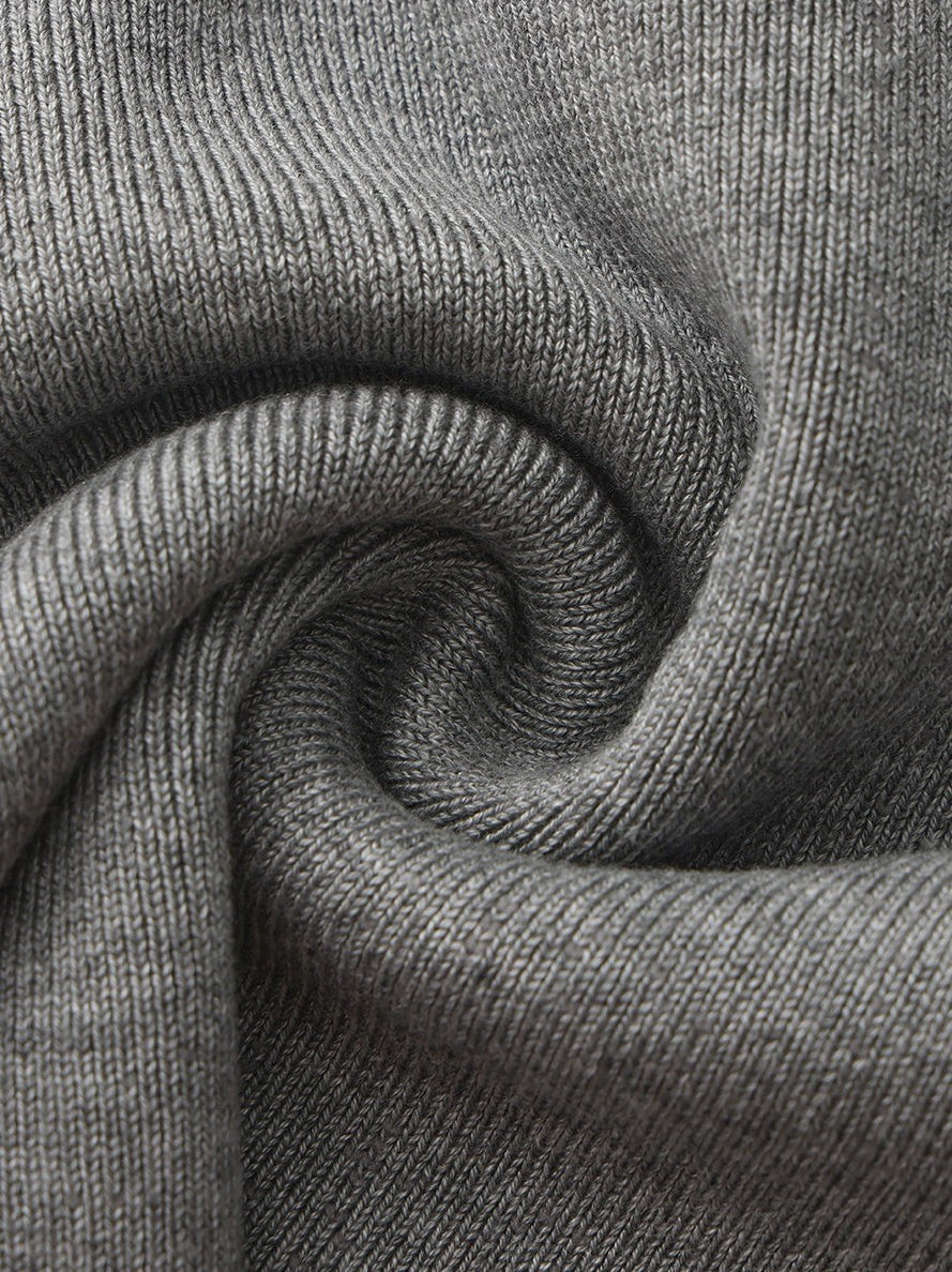 Grey Knit Top with White Contrast Collar | Nana Jacqueline