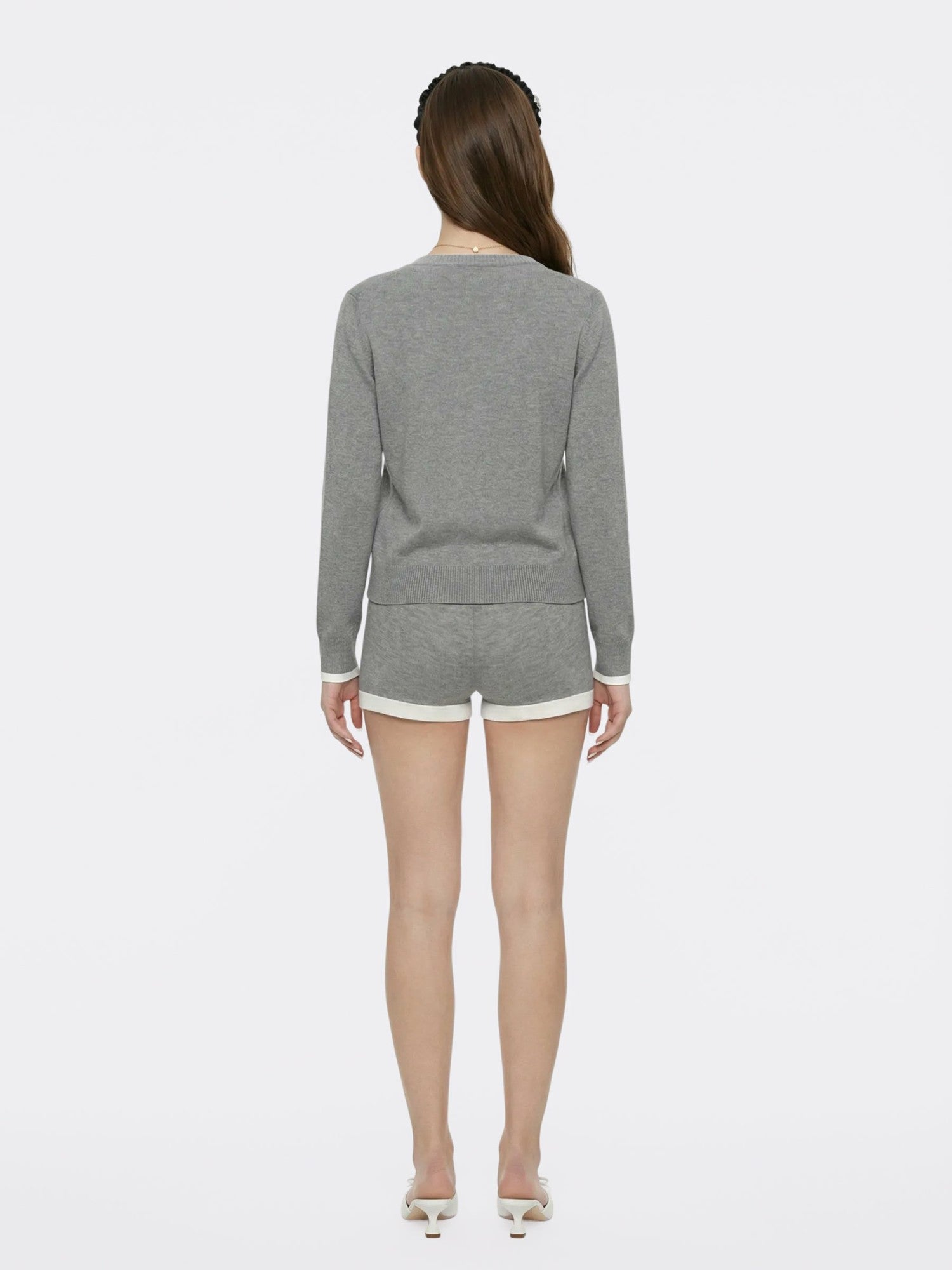 Grey Relaxed Knit Cardigan | Nana Jacqueline