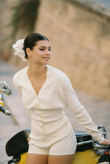 Naomi Knit Set: White Knit Set for Resort Brunch | Nana Jacqueline