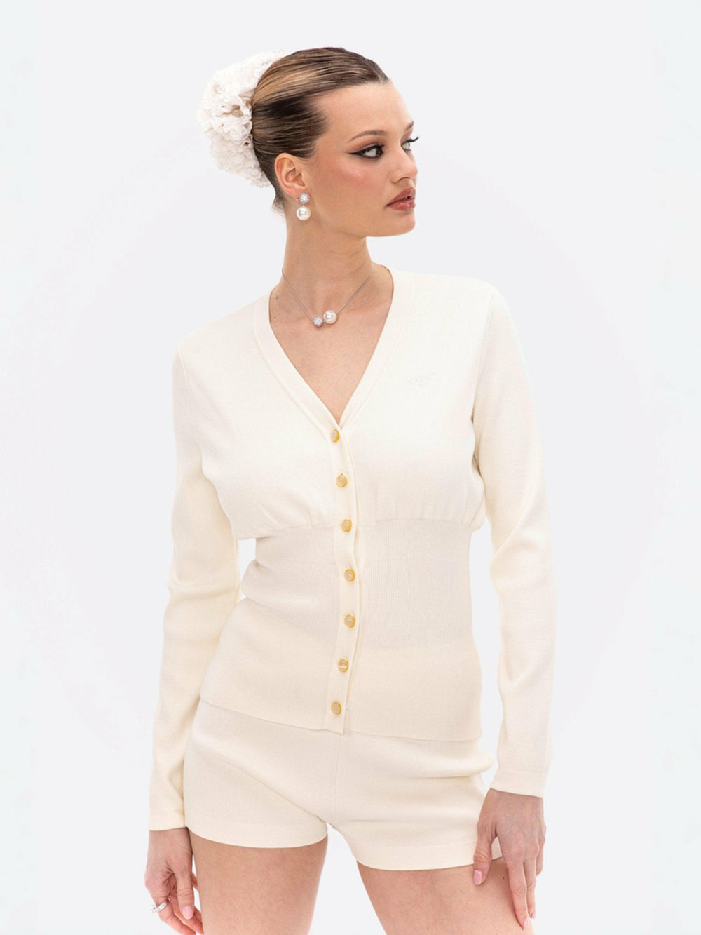 Naomi Knit Set: White Knit Set for Resort Brunch | Nana Jacqueline