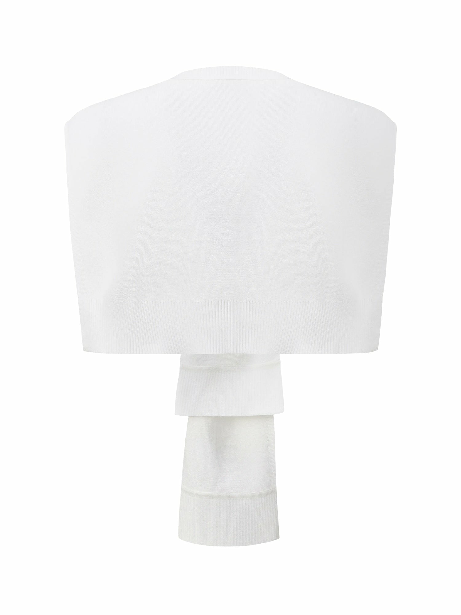 White Knit Shawl with Ribbed Hem | Nana Jacqueline
