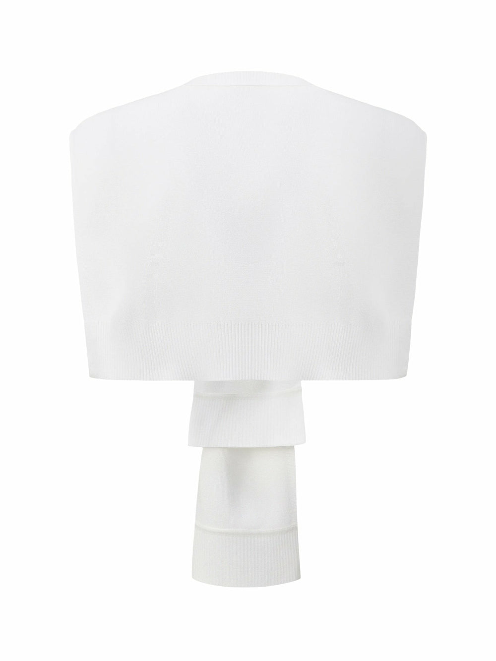 White Knit Shawl with Ribbed Hem | Nana Jacqueline