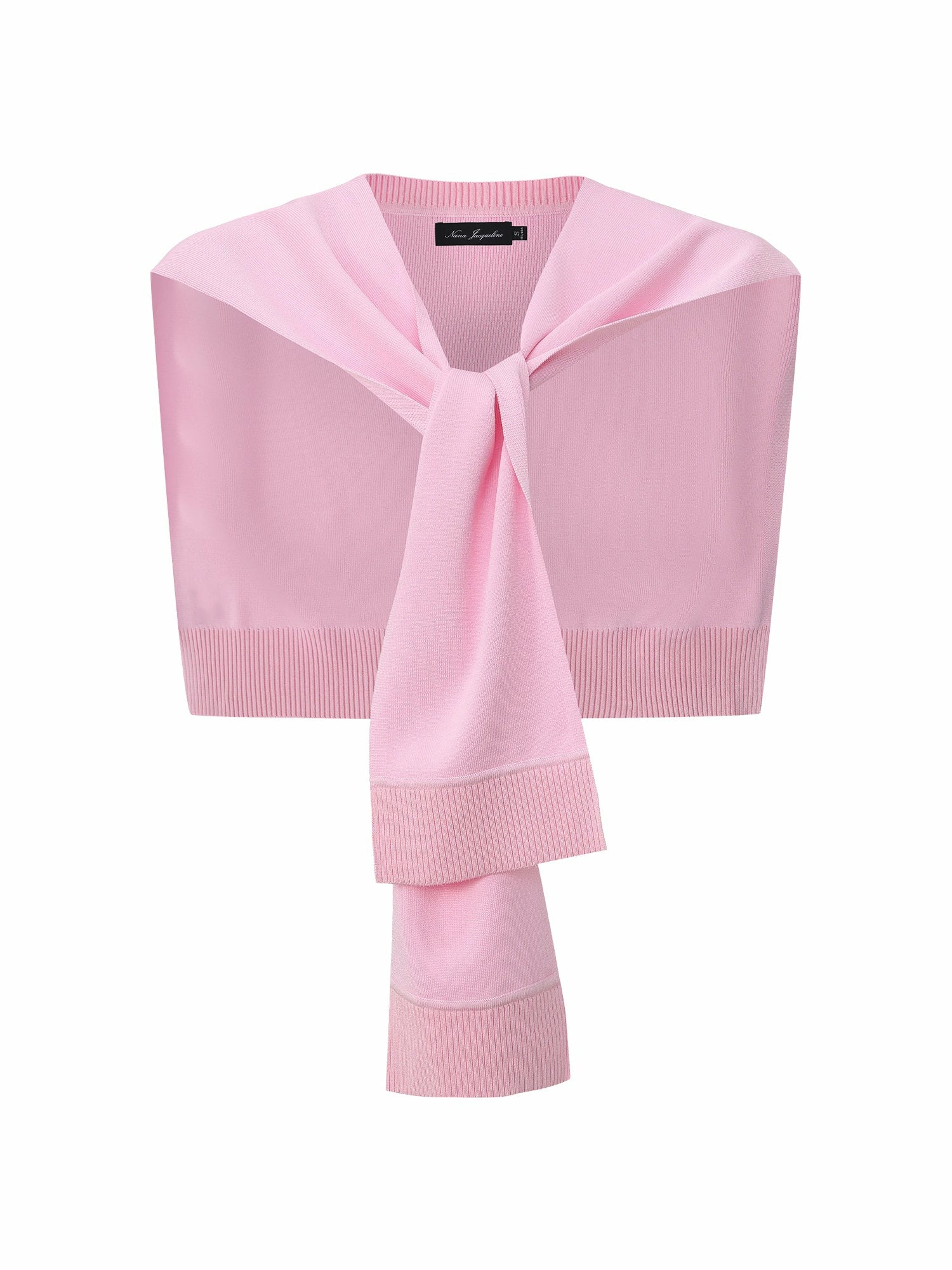 Pink Knit Shawl with Ribbed Hem | Nana Jacqueline