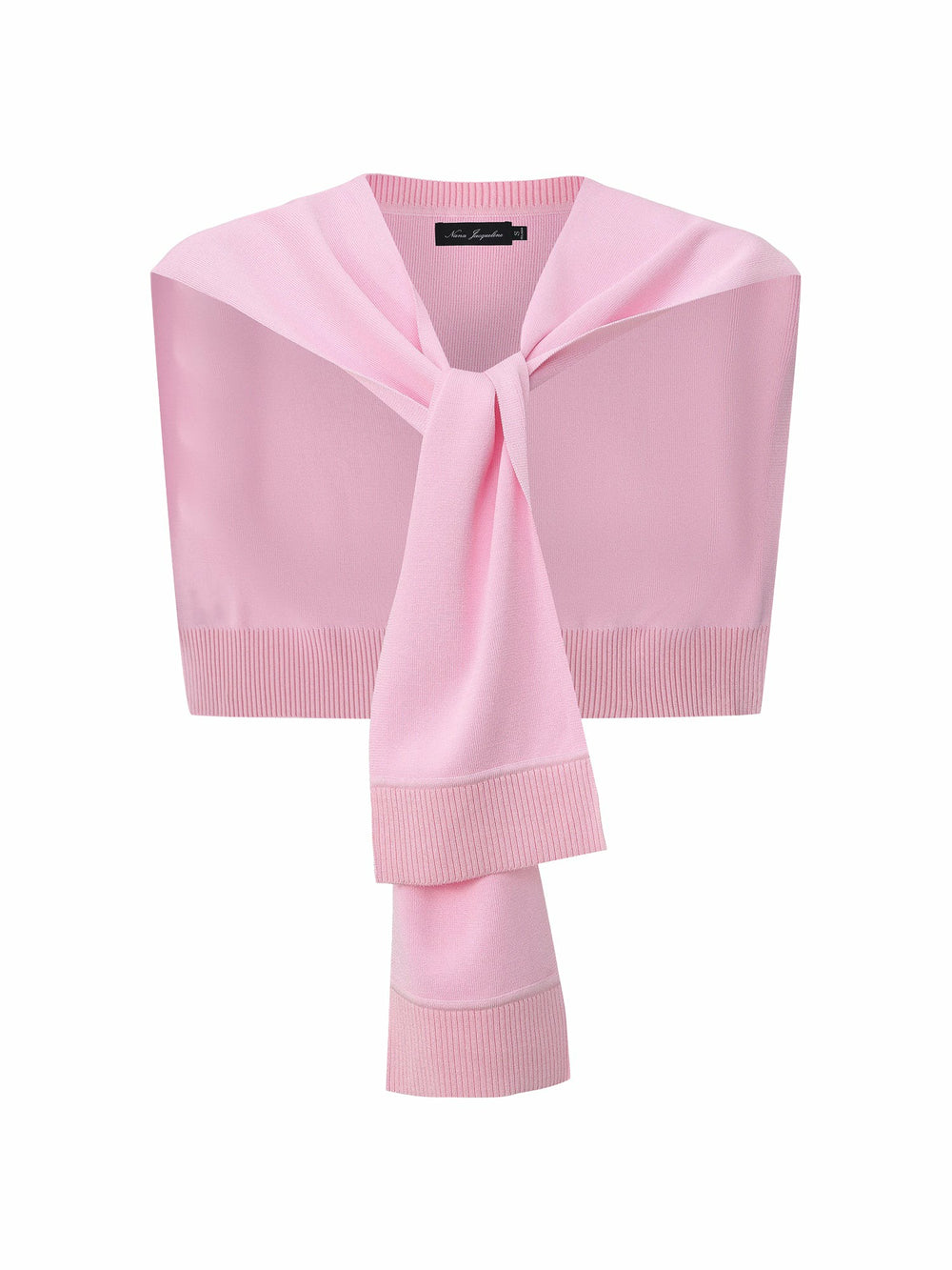 Pink Knit Shawl with Ribbed Hem | Nana Jacqueline