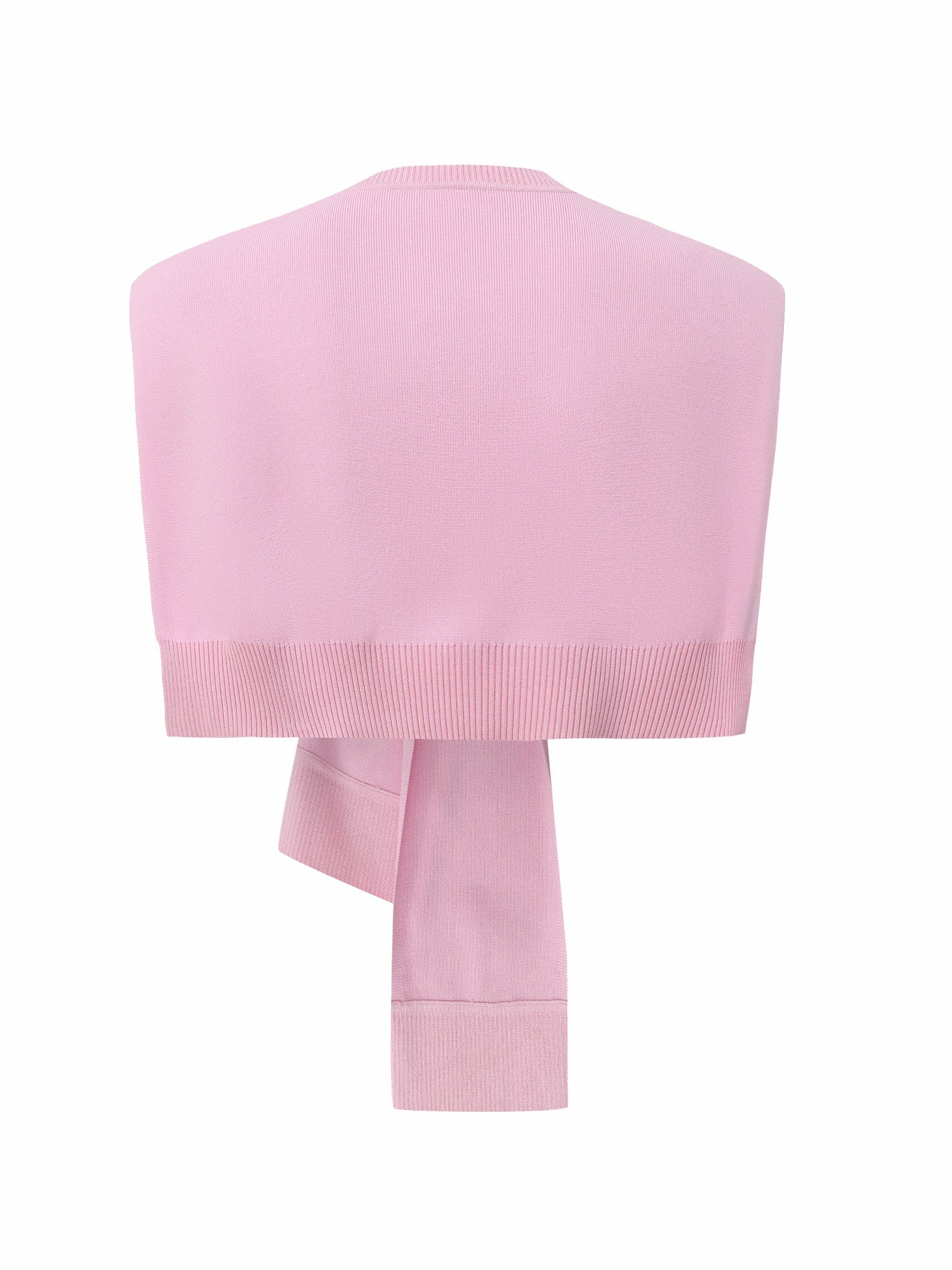 Pink Knit Shawl with Ribbed Hem | Nana Jacqueline