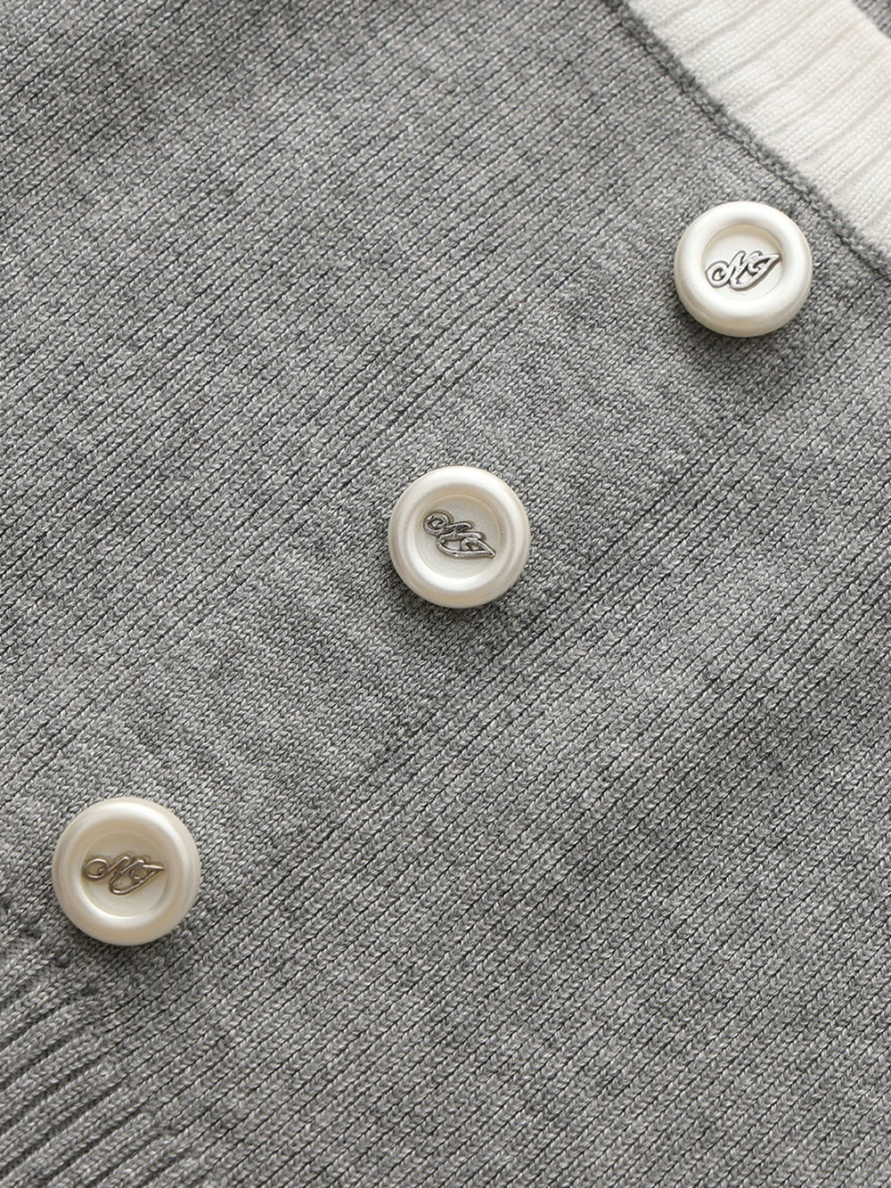 Grey Contrast-Trim Fitted Knit Vest | Nana Jacqueline