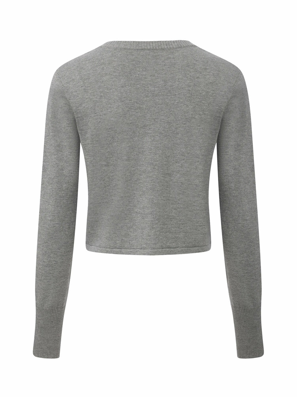 Grey Fitted Round-Neck Knit Cardigan | Nana Jacqueline