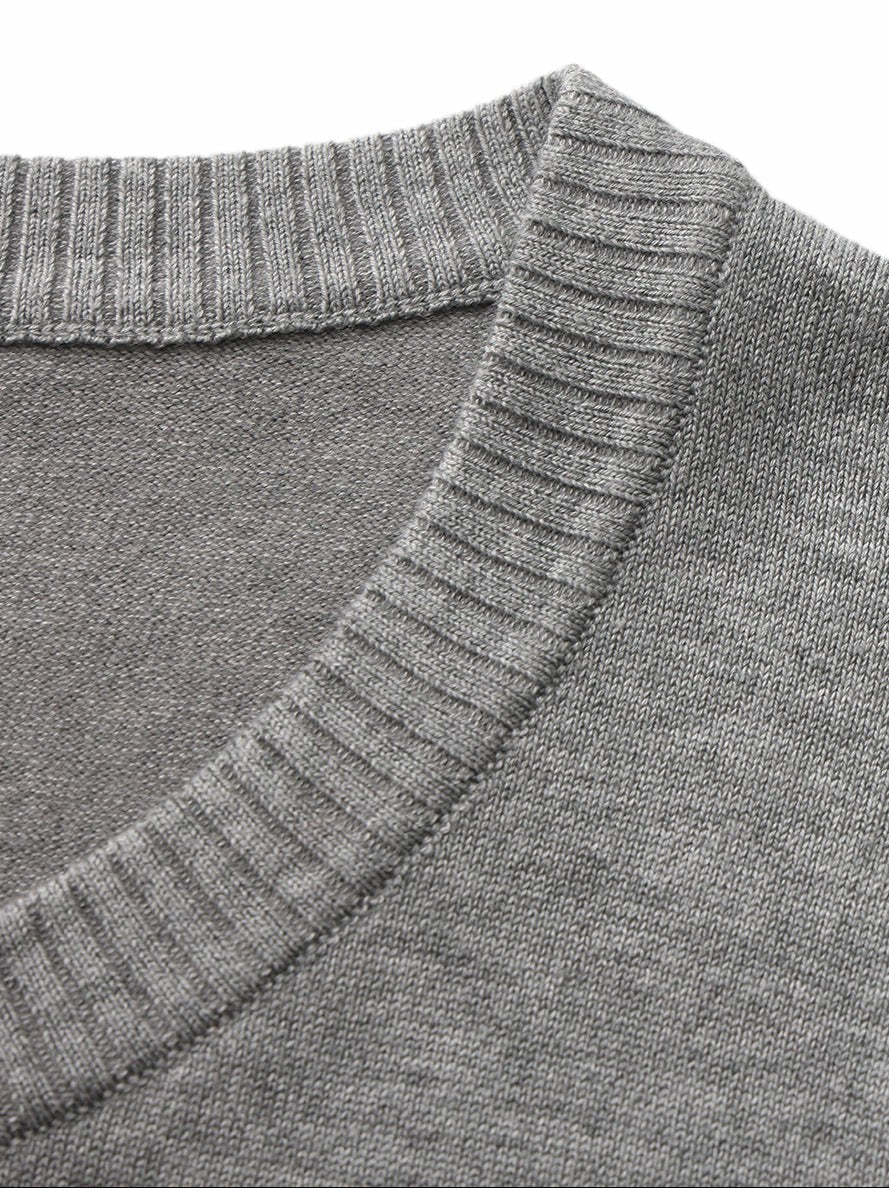Grey Fitted Round-Neck Knit Cardigan | Nana Jacqueline
