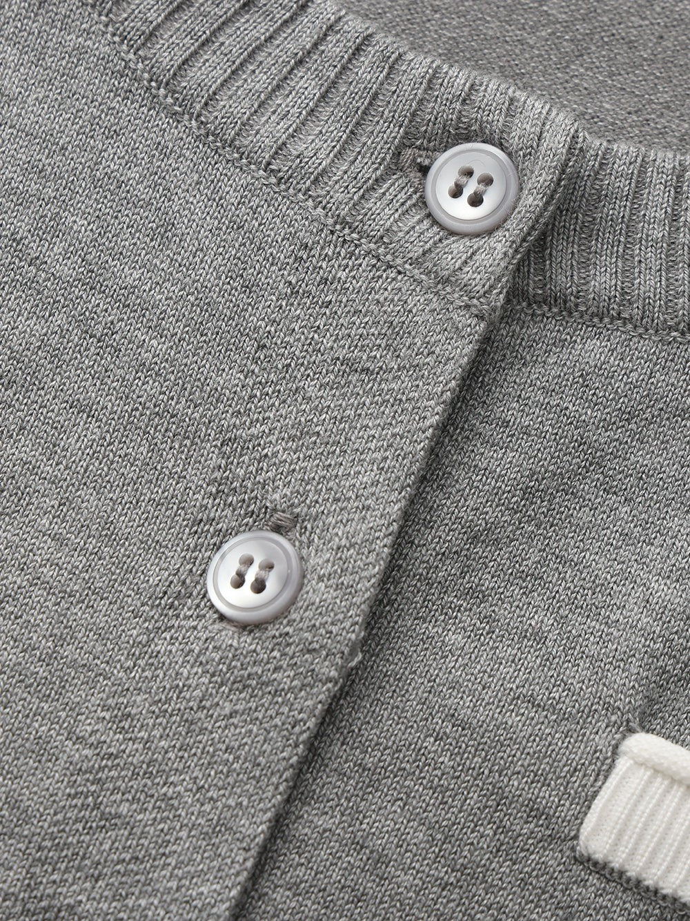 Grey Fitted Round-Neck Knit Cardigan | Nana Jacqueline