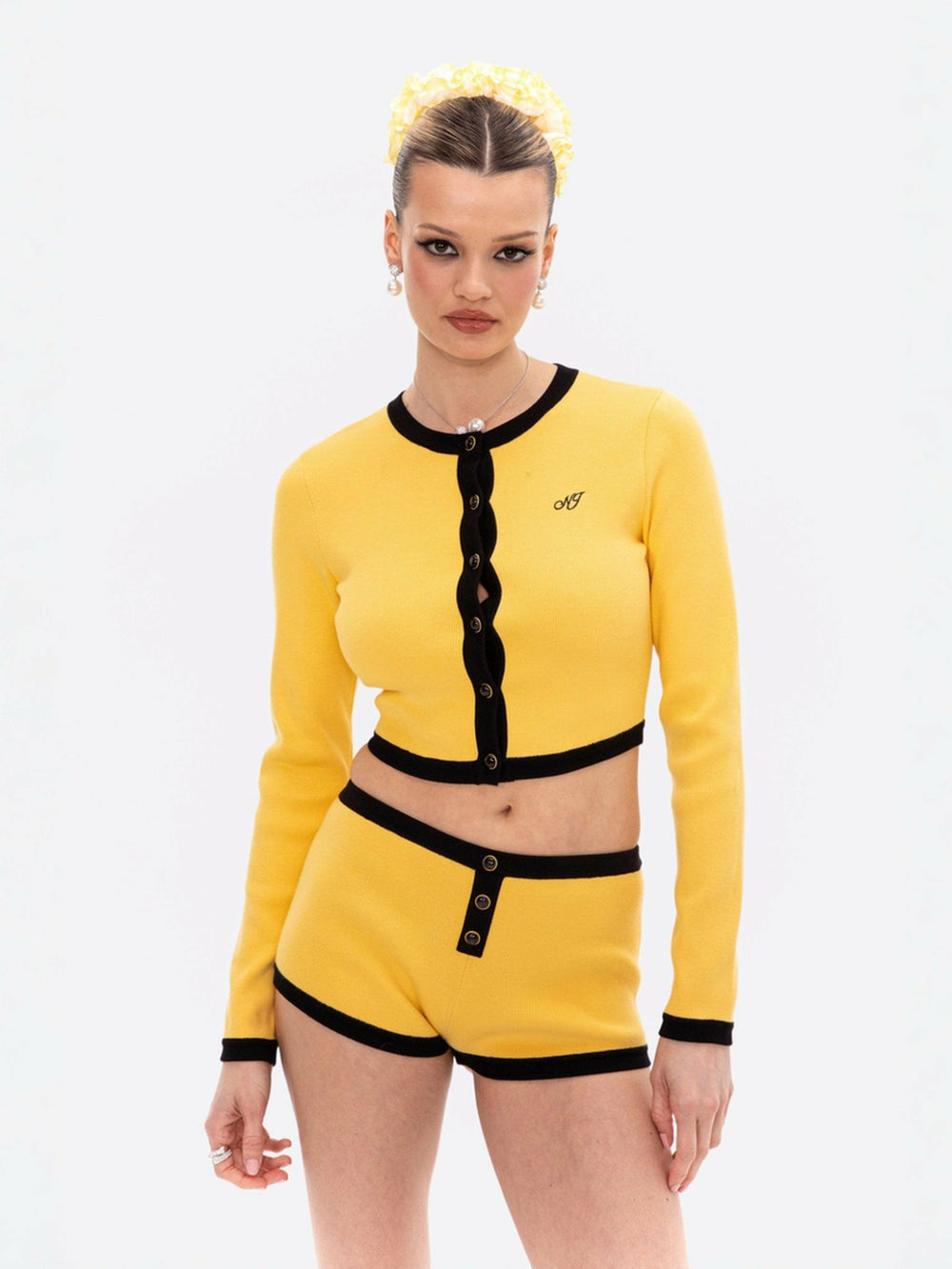 Eliza Knit Cardigan: Yellow Cardigan for Brunch | Nana Jacqueline