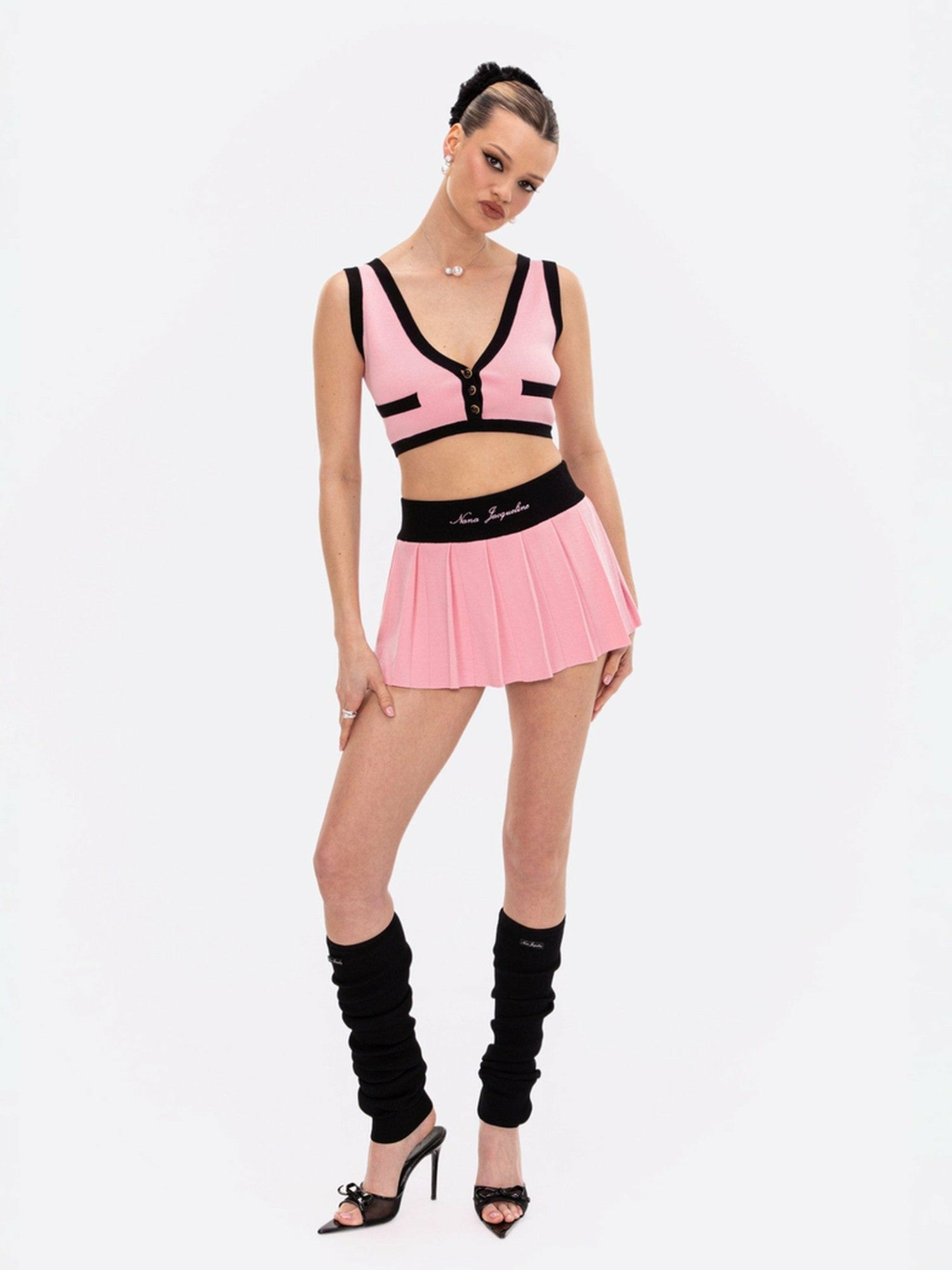 Eliza Vest Top: Pink Knit Top for Country Club Brunch | Nana Jacqueline