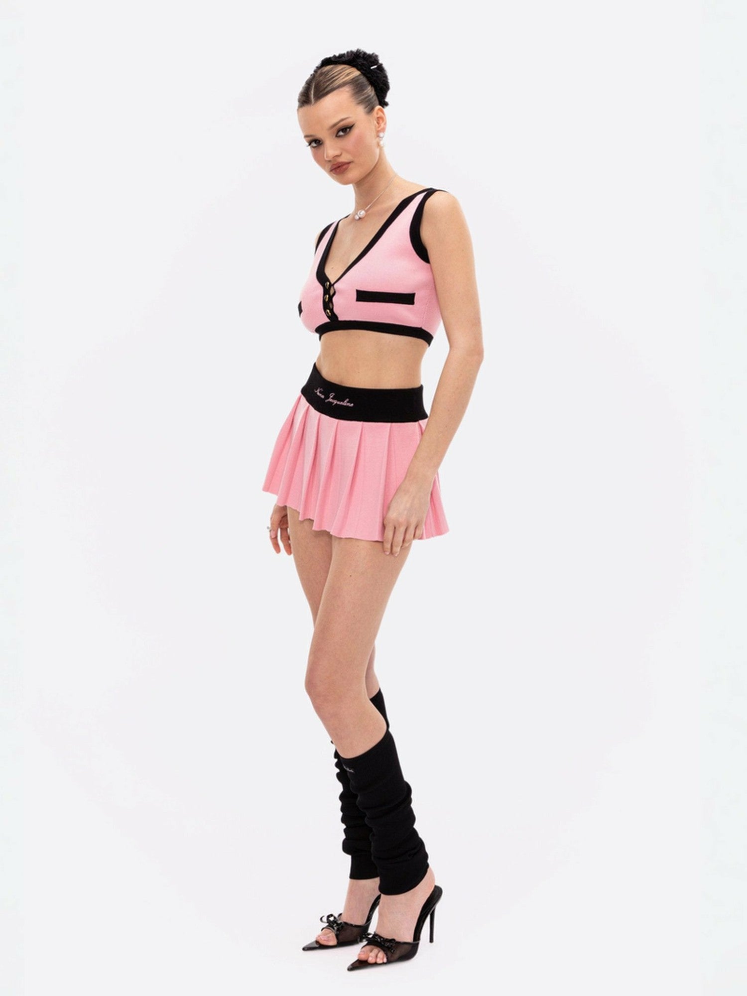 Eliza Vest Top: Pink Knit Top for Country Club Brunch | Nana Jacqueline