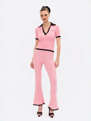 Eliza Pants: Pink Knit Pants for Resort Brunch | Nana Jacqueline