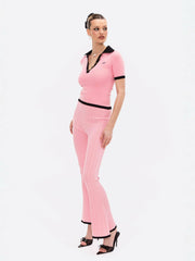 Eliza Pants: Pink Knit Pants for Resort Brunch | Nana Jacqueline