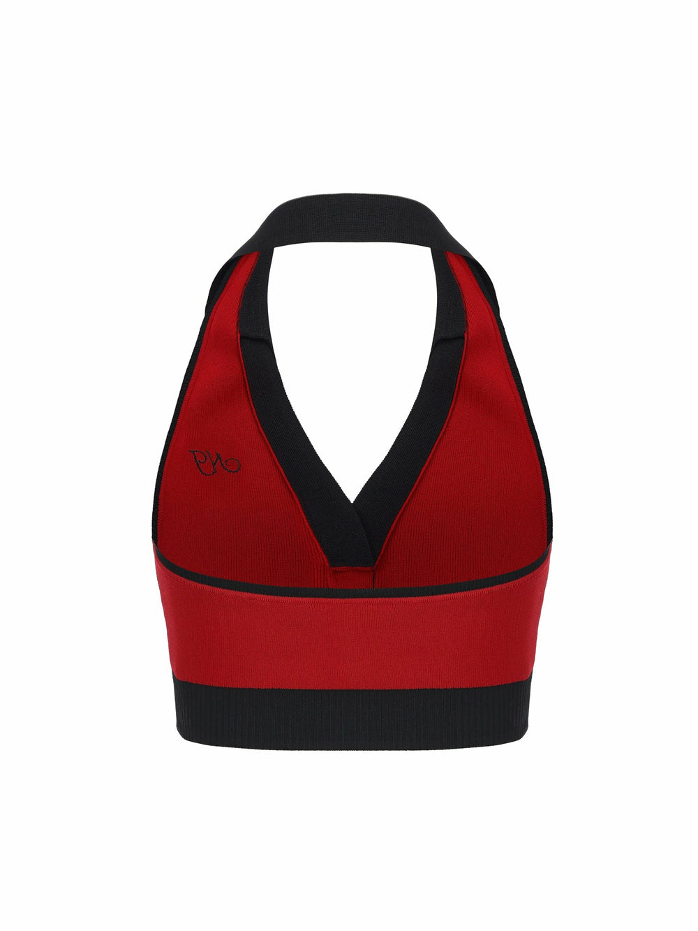 Red Contrast Halter Knit Top | Nana Jacqueline