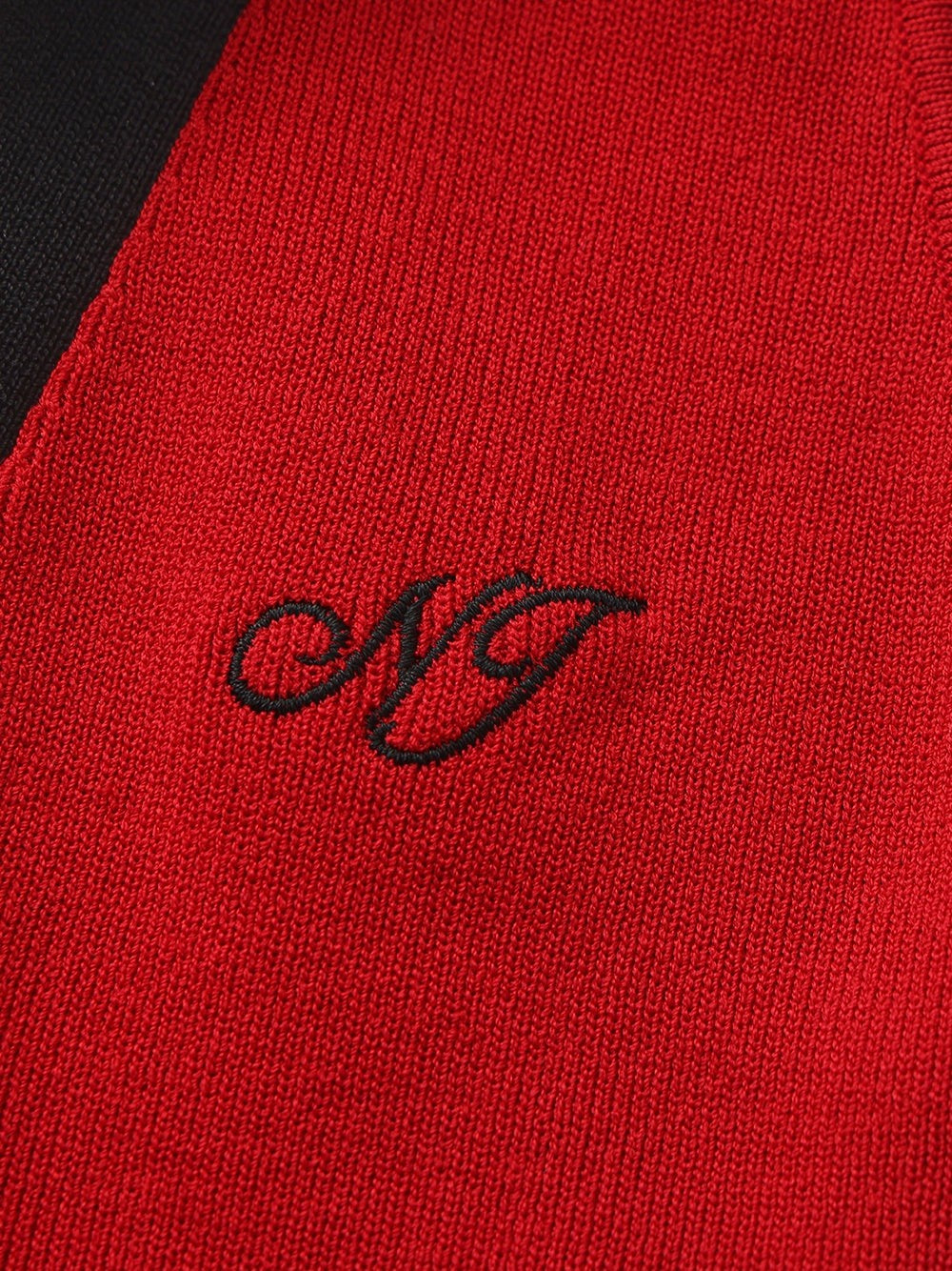 Red Contrast Halter Knit Top | Nana Jacqueline