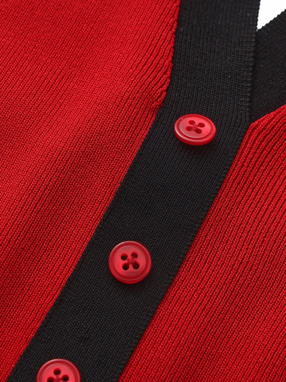 Red Contrast Halter Knit Top | Nana Jacqueline