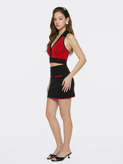 Black Contrast A-Line Skirt | Nana Jacqueline