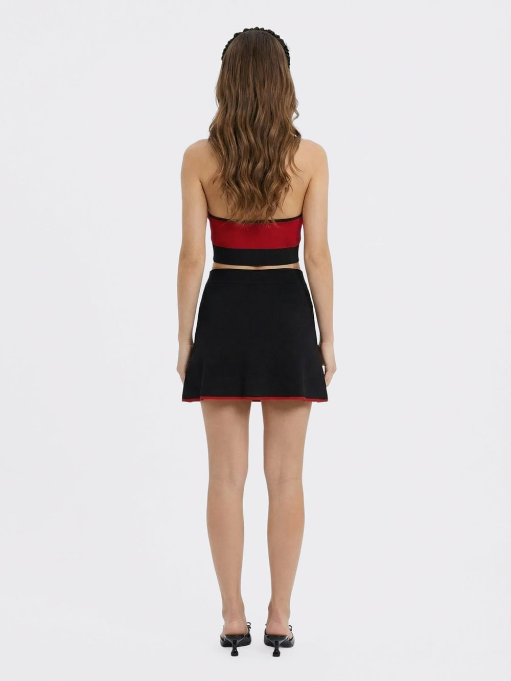 Black Contrast A-Line Skirt | Nana Jacqueline