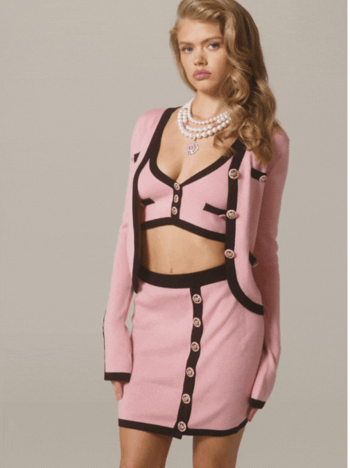 Matilda Knit Set: Pink Knit Set for Birthday Celebration | Nana Jacqueline