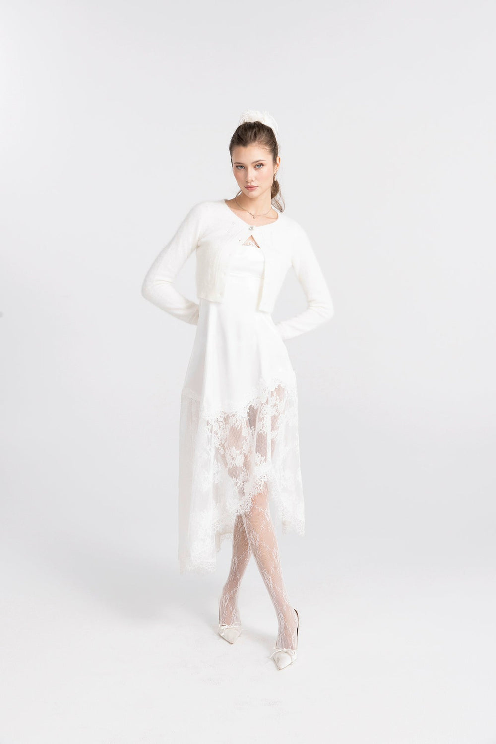 Mirabelle Knitted Cardigan: White Cardigan for Brunch | Nana Jacqueline