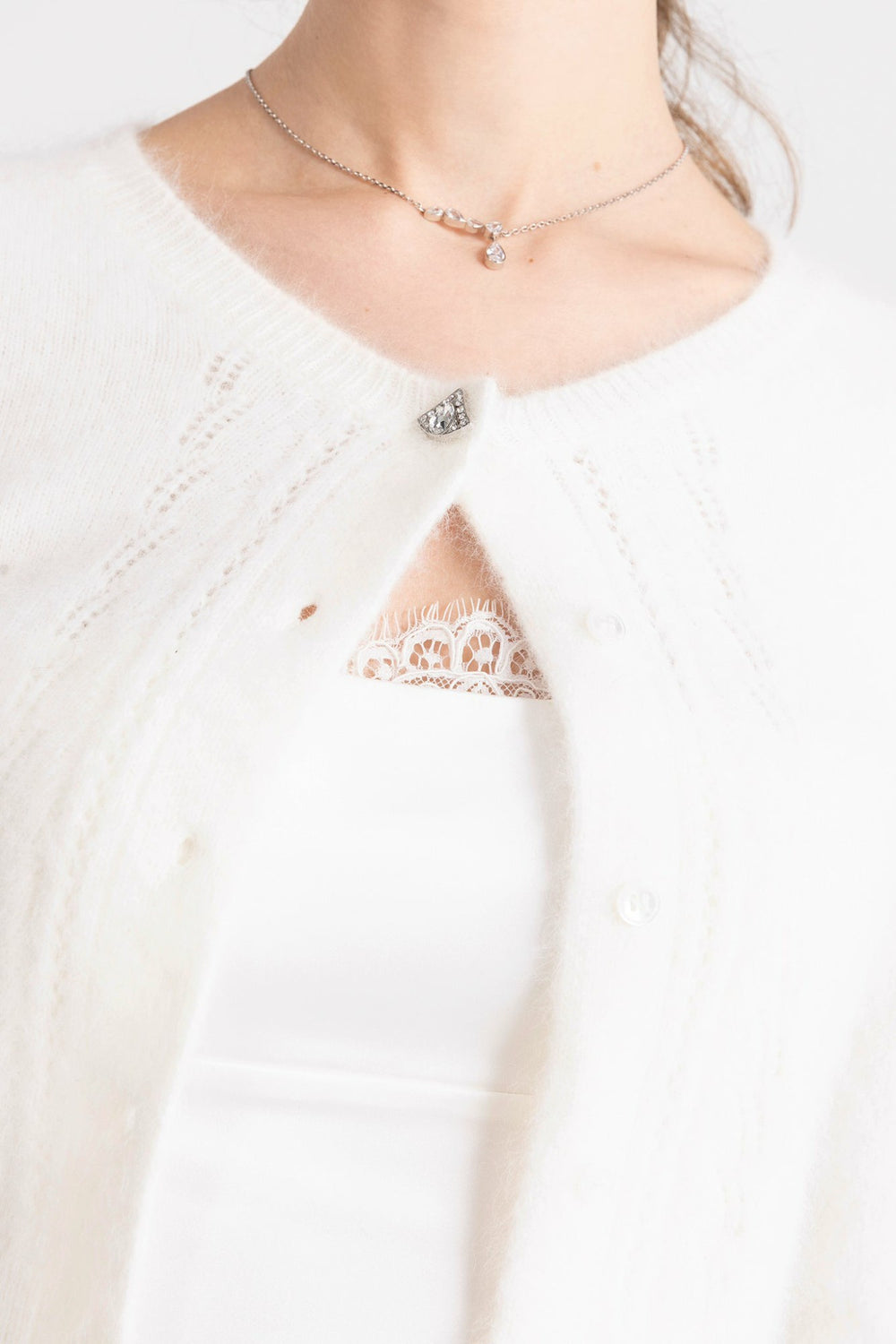 Mirabelle Knitted Cardigan: White Cardigan for Brunch | Nana Jacqueline