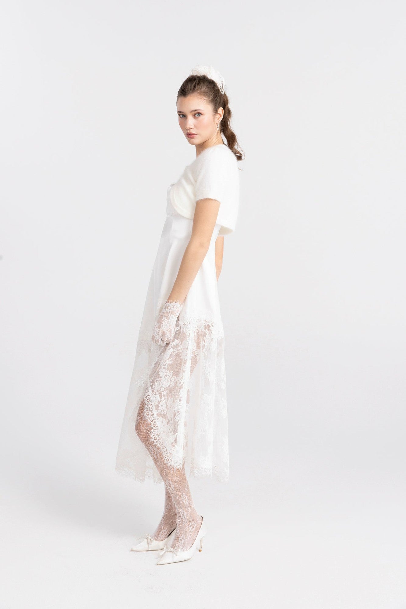 Elara Knitted Cropped Cardigan: White Cardigan for Brunch | Nana Jacqueline