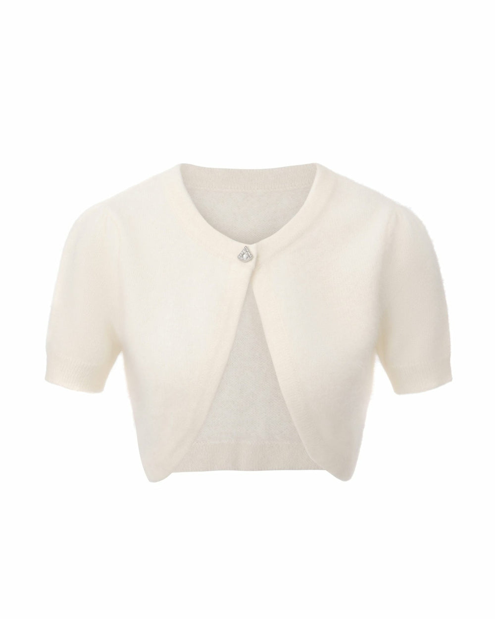 Elara Knitted Cropped Cardigan: White Cardigan for Brunch | Nana Jacqueline