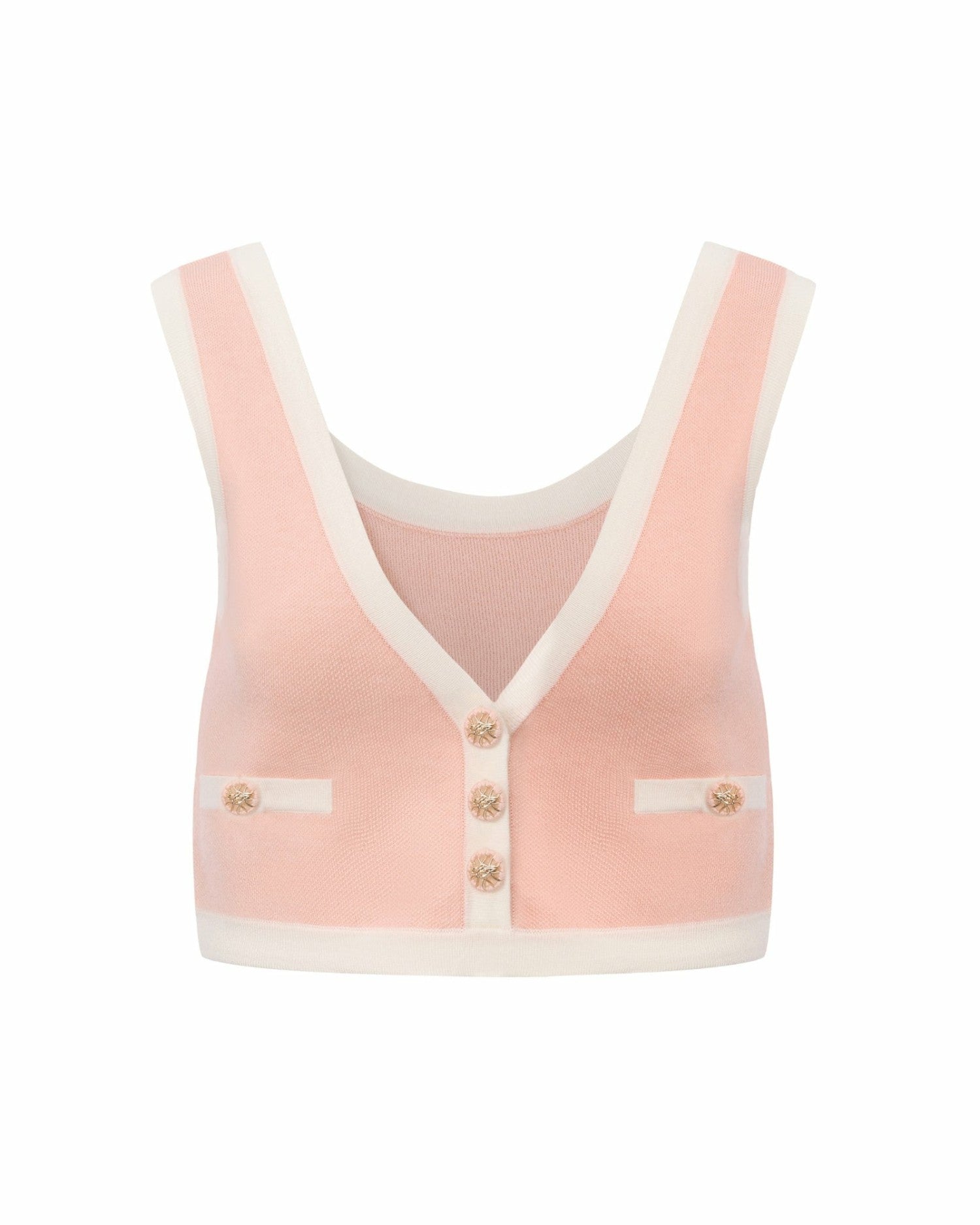 Lisette Contrast-Trim Pink Knit Three-Piece Set: Pink Knit Set for Country Club Brunch | Nana Jacqueline