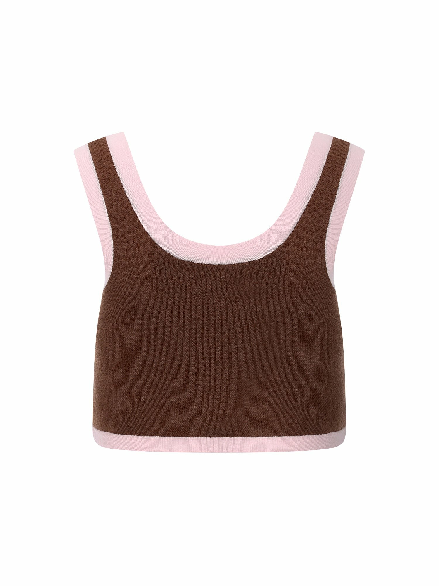 Brown Contrast-Trim Knit Three-Piece Set | Nana Jacqueline