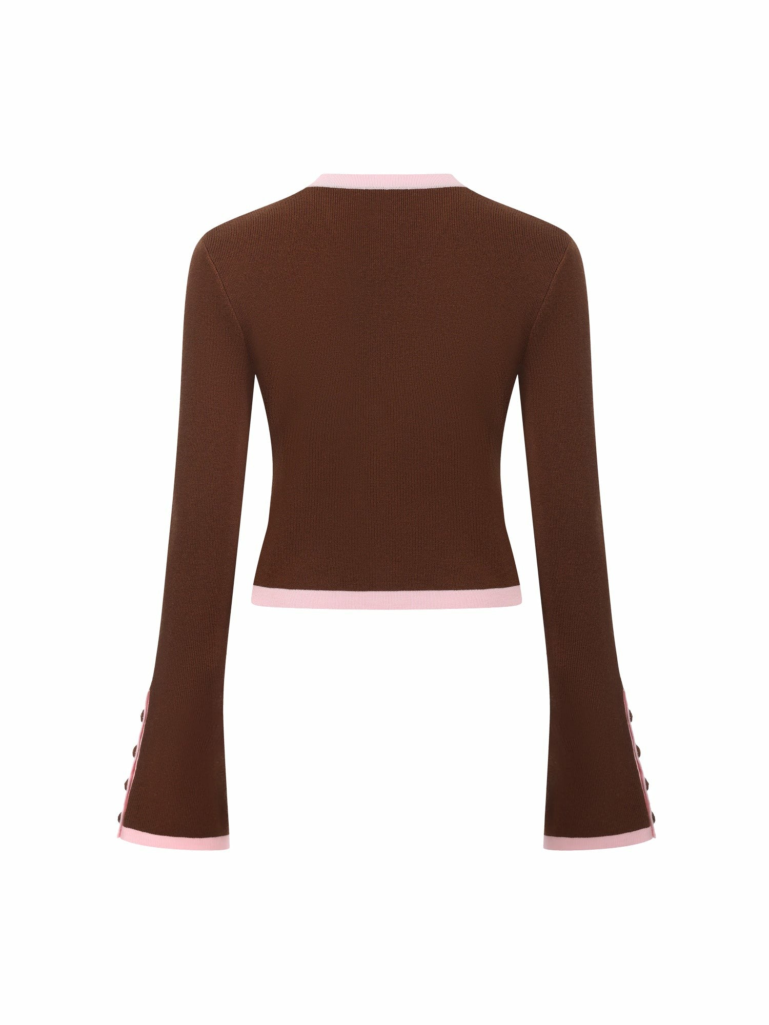 Brown Contrast-Trim Knit Three-Piece Set | Nana Jacqueline
